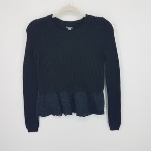 Aerie American Eagle Peplum Eyelet Sweater NWT